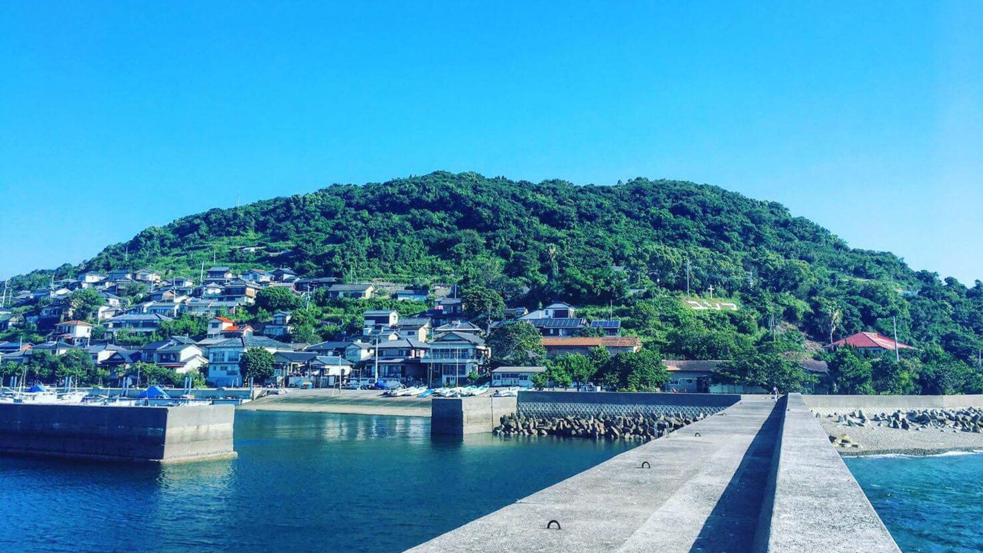 里山と漁港の様子