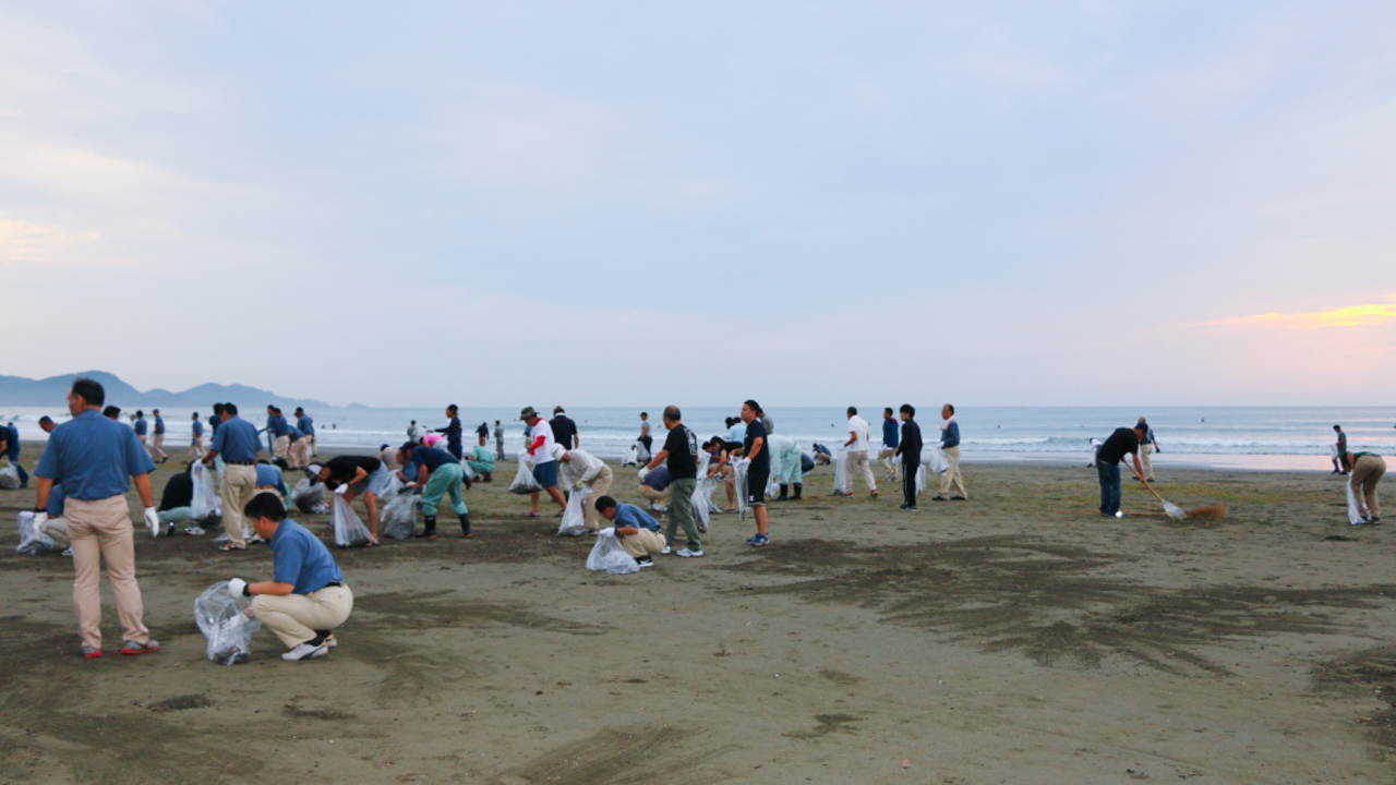 海岸掃除の様子