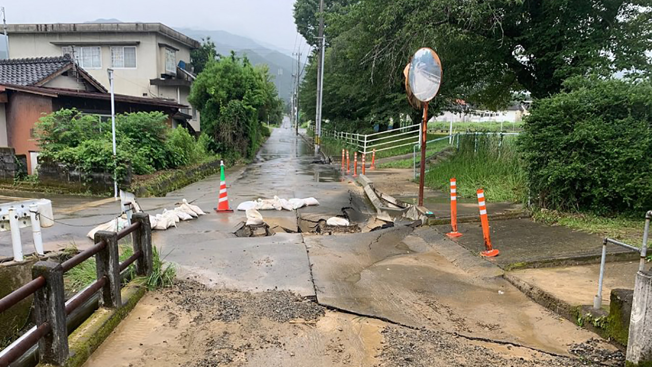 熊本県錦町の豪雨災害の様子